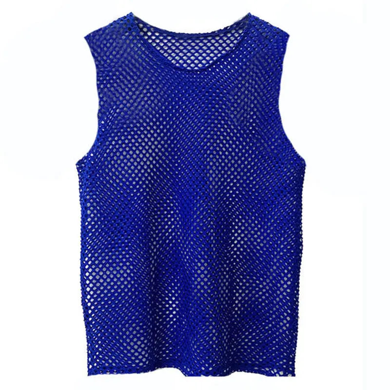 Men's Rainbow Mesh See through Fishnet T Shirt 2021 Sexy Short Sleeve Transparent Tshirt Homme Hip Hop Streetwear Camisetas 5XL - Pride Bow