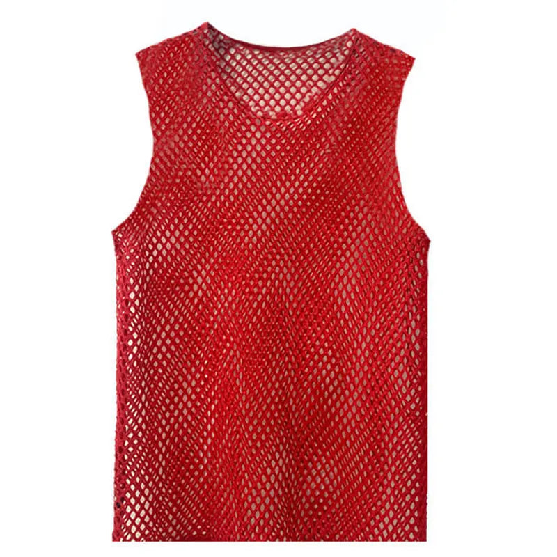 Men's Rainbow Mesh See through Fishnet T Shirt 2021 Sexy Short Sleeve Transparent Tshirt Homme Hip Hop Streetwear Camisetas 5XL - Pride Bow