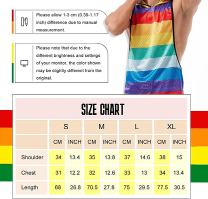 FIROTTII Mens Crop Tops Sexy Fishnet Mesh See Through Crop Tank Tops for Men - Pride Bow